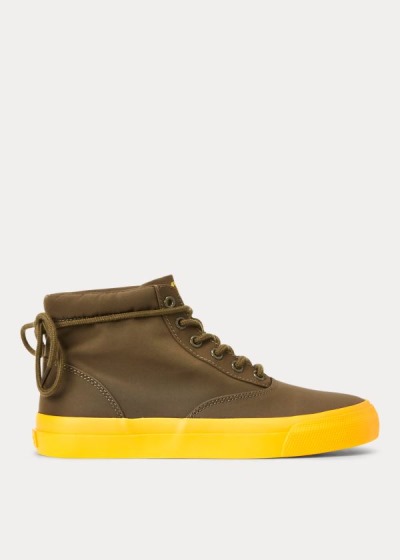 Zapatillas Polo Ralph Lauren Mujer Kaki / Amarillos - Bryn High-Top - HIMKB3451